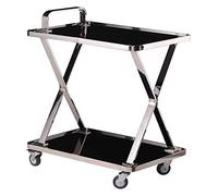 MFRELMNZG Bar Serving Cart For Hotel Business Restaurant, Beauty Trolley Bar Cart Outdoor Hostess Kitchen Drinks Food Serving Trolleys Wine Rack With Wheels,Metal And Tempered Glass