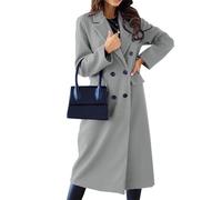 MFRVXQUL Mormon Wives Blue Coat - Long Winter Trench Coat, Secret Lives of Mormon Wives, for Women (Light Grey, M)
