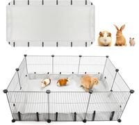 Mfsdai Guinea Pig Cage Mat, 61 x 121 x 10 cm, Waterproof, Washable Oxford Cloth Pee, Cage Not Included), Hamster Rabbit Pads (Grey)