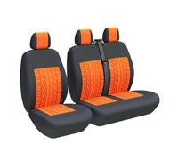 MFTGRS Car Seat Covers Full Sets Truck 2 And 1 Seat Covers Universal Vans Seat Protector For Transit Custom Seat Covers(3-Seater Orange)