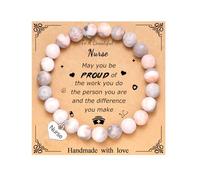 MFTRADING Beaded Bracelet for Women Inspirational Gifts to My Mom Daughter Gramdma Sister Best Friends Birthday Gift Nature Stone Bracelet, 7Inches, Nature Stone, no gemstone
