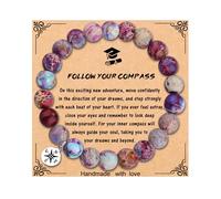 MFTRADING Graduation Bracelet for Her Him Class of 2025 Graduation Gifts Inspirational College High School Compass Bracelet for Women Men, 7Inches, Nature Stone, no gemstone