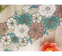 MFU-Made for You Cotton Beautiful Beaded Table Runner, 13 x 36 Inches, Pack of 1 | Handcrafted Craftsmanship for Thanksgiving & Occasional Decoration