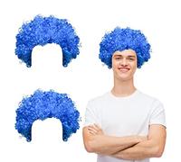 MFUOE 2 Pieces Afro Blue Wig Thing One & Two Blue Curly Bouncy Wigs for World Book Day Halloween Cosplay Party Book Week Fancy Dress Costume