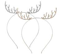 MFUOE 2PCS Christmas Rhinestone Reindeer Antlers Hairband Christmas Hair Decorations for Women's Masquerade Party Dress Props