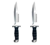 MFUOE 2pcs PU Foam Daggers Swords Prop Fake Knife Blunt Dagger Prop Foam Short Swords for Play Fighting Assassins Cosplay Martial Art Training Costume Party