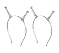 MFUOE 2Pieces Alien Antenna Headband Martian Antenna Headband Grey Plastic Headband Costume Accessory Antenna Shape Hair Hoop Funny Horns Headpiece Party Favors Costume Accessory for Halloween Christm