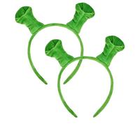 MFUOE 2Pieces Ears Headband Green Ogre Ears Headwear Plush Cute Dressing Up Cosplay Prop for Halloween Adult Monster Cosplay Accessories
