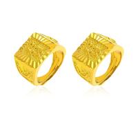 MFUOE 2Pieces Men's Gold Plated Ring Blessing Lucky Open Thumb Finger Ring Adjustable Gold Signet Rings for Men Birthday Gift Jewellery