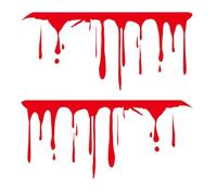 MFUOE 2Pieces Red Blood Stickers Flowing Blood Bloody Horror Funny Decal Sticker Cool Car Modified Decoration for Car Headlight Windows Halloween（ 30 * 14cm）
