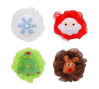 MFUOE 4 Pieces Christmas Bath Sponges Exfoliating Bath Sponges for Shower Santa Claus Christmas Tree Elk Snowflake Pattern Bath Sponge for Scrubbies That Remove Excess Oil and Dirt