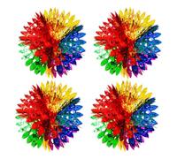 MFUOE 4Pieces Ball Shape Christmas Ceiling Hanging Decorations Multicolor Flowers Ball Craft Hanging Decoration Shiny for Wedding Birthday Christmas Fairy Princess Rainbow Show