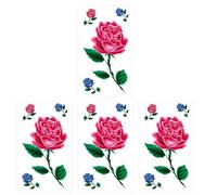 MFUOE 4Pieces Rose Temporary Tattoo Waterproof Long Lasting Body Art Makeup Tattoos Sexy Realistic Arm Tattoos for Women Girls Models Party Carnival