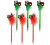 MFUOE 6 Pieces Christmas Pen Christmas Jingle Bell Ballpoint Pen