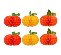 MFUOE 6 Pieces Halloween 3D Pumpkin Decorations Honeycomb Pumpkin Paper Lanterns for Halloween Party Home Indoor Outdoor Hanging Decoration
