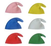 MFUOE 6Pieces Dwarf Hat Multicolored Christmas Fairy Tale Costumes Xmas Party Dwarf Smurf Cosplay Cartoon Hat Accessories for Adults