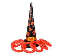 MFUOE 7 Pcs Halloween Inflatable Witch Hat Ring Toss Game Party Toss Game for Family Children Halloween Party Indoor Outdoor Fun Games