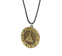 MFUOE Gravity Falls Wheel Pendant Necklace Fashion Retro Alloy Gold Adjustable Necklace Cartoon Accessories for Halloween Mens Cosplay Jewelry