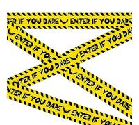 MFUOE Halloween Hazard Tape Danger Zone Warning Tape Non-Sticky Yellow Warning Tape Bold Black Font Maximum Readability Halloween Party Decorations