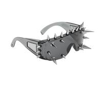 MFUOE Punk Spike Sunglasses Rocker Large Shield Spike Fashion Novelty Club Sunglasses Moto Biker Themed Party Stage Performance Accessory for Men