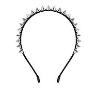 MFUOE Riveted Metal Punk Pointy Headband with Studs Metal Stud Rivet Spike Headband Wicked Queen Headpiece Halloween Studded Headbands Gothic Crown Spike Hairband