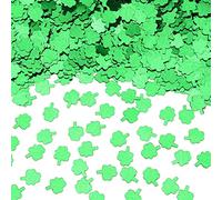 MFUOE St. Patricks Day Sequins Confetti Green Shamrock Elf Disc Cute Small Sequins Lucky Irish Clover Party Table Confetti for Christmas Halloween St. Patrick's Day Decor 30g