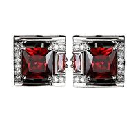 MFUPR Mens Cufflinks Suit Accessories For Men Tough Square Diamond Men's Cufflinks Light Luxury French Shirt Suit Cuff Button Wine Red Gemstone