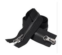 Two Way Zip,zip for jacket,50-80cm 3#/5#/8# Black Open-end Double Sliders Metal Zipper DIY Handcraft for Cloth Pocket Garment Bags Zips(Black Nickel,70CM-NO.5)