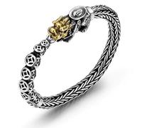 MFUPR Vintage S925 Pure Silver Feng Shui Pixiu Bracelet, Fortune & Powerful Good Luck Amulet, Blessing for Men Women(20 CM)