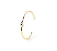 MFUYI Knot Design Open Cuff Bangle for Women, Gold-Tone Copper Alloy Minimalist Love Knot Wide Cuff Bangle Fashion Statement Jewelry Gift