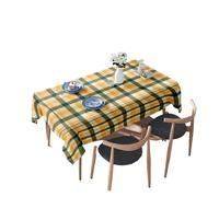 MFWHEFJ Table Cloth Plaid Tablecloth Set Modern Checkered Dining Table Cover For Home Decor In Green Yellow Size 150cm X 230.0cm (59 x 86)(100X140CM)