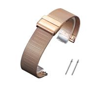 MFXFKOKGAX 0.4 Milanese Mesh Loop Stainless Steel Watch Band Bracelet 18mm 1.5mm Thickness Strap Fit For DW For Omega(Rose Gold,18mm)
