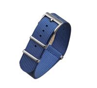 MFXFKOKGAX 20mm 22mm Ribbed Nylon Watch Straps Fit For Seiko For Rolex Watchband Accessories Men's Sport Band Bracelet(Blue,22MM_SILVER BUCKLE)