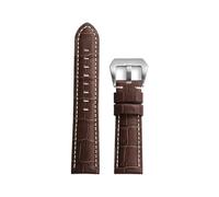 MFXFKOKGAX Leather Watch Band Dark Brown 20mm 22mm 24mm 26mm Fit For Panerai For Seiko Bamboo Knot Pattern Bracelet Accessories(Dark brown,24mm)