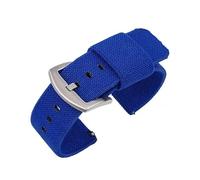 MFXFKOKGAX Nylon Watch Band 20mm 22mm 24mm Woven Elastic Strap Fit For Seiko Quick Release Wristband Men's Sport(Blue-Silver,24mm)