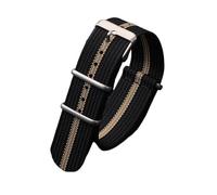 MFXFKOKGAX Nylon Watch Strap 18mm 20mm 22mm Ribbed Watchband Fit For Seiko For Omega Men's Casual Straps Sports Bracelet Replace(Black Glod,20mm)
