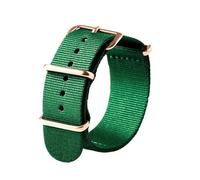 MFXFKOKGAX Soft Nylon Fabric Watch Band For Briston Traditional Strap With Black Buckle Bracelet Accessories 20mm(Green-Rose Gold,20MM_L)