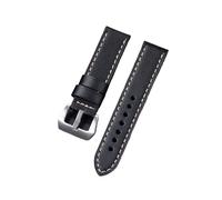 MFXFKOKGAX Strap Fit For Panerai PAM 20mm 22mm Lychee Pattern Bracelet Stainless Steel Buckle Men's Replacement Watch Band(Black,24mm)
