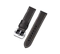 MFXFKOKGAX Strap Fit For Panerai PAM 20mm 22mm Lychee Pattern Bracelet Stainless Steel Buckle Men's Replacement Watch Band(Lychee-Dark brown,20mm)