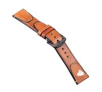 MFXFKOKGAX Vintage Leather Watch Band 20mm 22mm Stitching Retro Watchband Fit For Omega For Seiko Bracelet Quick Release Strap(Red-brown,20mm)