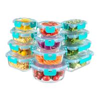 MFY 12-Pack Glass Containers with Lids, Reusable Meal Prep Containers, Leak-Proof, Airtight Glass Food Storage Containers with Lids, Safe for Microwave, Oven, Freezer, and Dishwasher