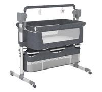 MFYDPP Electric Baby Bassinet,Bassinet Bedside Sleeper, Baby Crib For Newborn,with 5 Swaying Gears & Adjustable Height, Breathable Mesh & Mattress(Color:Gray)