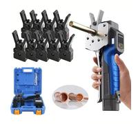 MFYDPP Flaring Tool Kit,6mm, 9mm, 10mm, 12mm,1/4",3/8",1/2",5/8",3/4",HVAC Eccentric Flaring Tool,Electric Single Flare Tool,for Soft Copper/Aluminum/Brass Pipes(Color:BLUE)