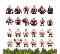 MFYOUPK Christmas Countdown Toy | 2025 2D Acrylic Muscles Santa Ornament Advent Toy | Adorable Christmas Pendant for Women Men Teens Youth Girls Boys Family Friends Husband Wife Son Daughter