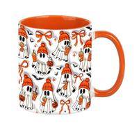 MFYOUPK Halloween Ghost Mug, Ceramic Halloween Coffee Cup Cute Ghosts Coffee Mug with Handle Drinking Cup Tea Cups Birthday Mugs for Milk Ice Water Juice Tea Beer, 9.5x8cm