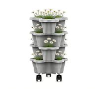 MFYOUPK Stackable Strawberry Planter Tower, Vertical Garden Planter Space-Saving Flower Pot Vegetable Pots For Garden Farm Patio Balcony Lawn Home Apartment Indoor & Outdoor
