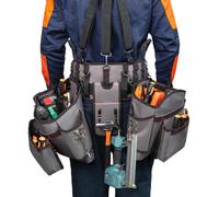 MFYOUPK Tool Belt for Men,Tool Holster Belt with Suspenders for Men - Adjustable Pouch Holster Utility Organizer for Indoor Outdoor Work Gardening Electrician Carpenter Framer