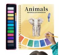 MFYOUPK Water Color Workbook,Water Colors Paint Adult Set Workbook with 12 Colors - Paint Kit Coloring Art Drawing for Teens Travel Home Learning Beginners School Professional