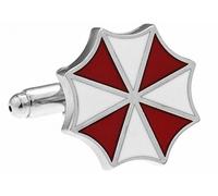 MFYS Novelty Cufflinks Red White Resident Evil Umbrella Design Copper Cufflinks Gift