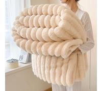 Mfyxde 2026 New Thickened Rabbit Plush Nap Blanket, Bunny Blanket for Women, Flannel Milk Velvet Cover, Soft and Comfortable, for Bed Sofa Couch Home Office Use (Off-White,59x78in/150x200cm)